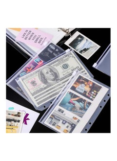SYOSI Binder Pockets A6 Size 6 Holes Zipper Folders for 6-Ring Notebook Loose Leaf Bags Waterproof PVC Pouch Document Filing Cash Budget Envelopes 15Pcs  - Image 4