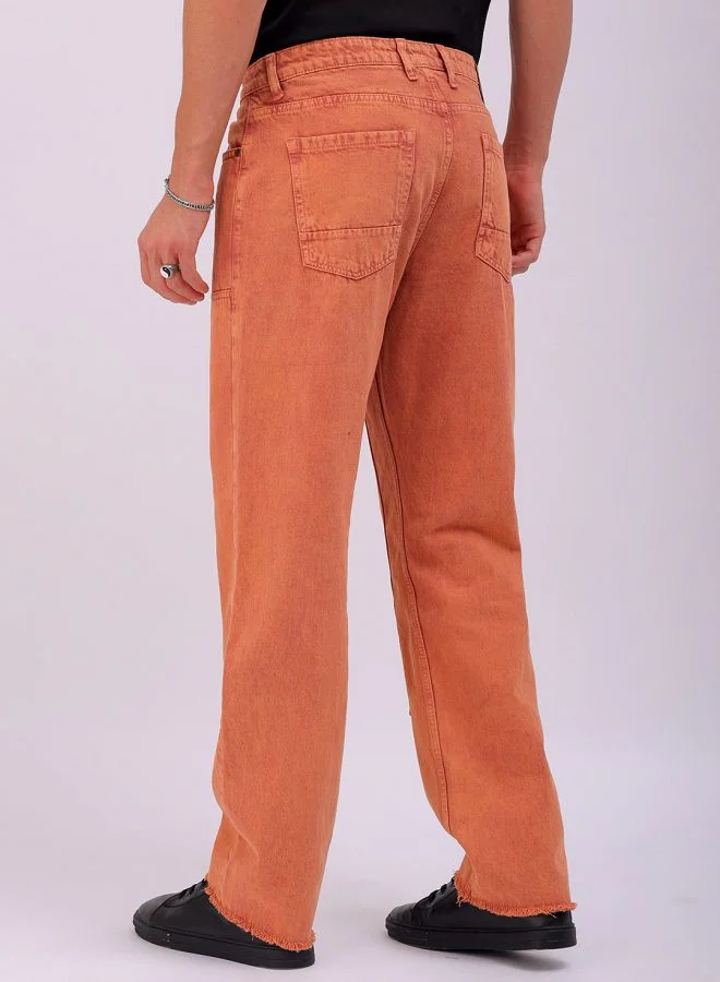 شركة المرآب الهندية Men Relaxed Straight Fit Patched Mid-Rise Jeans