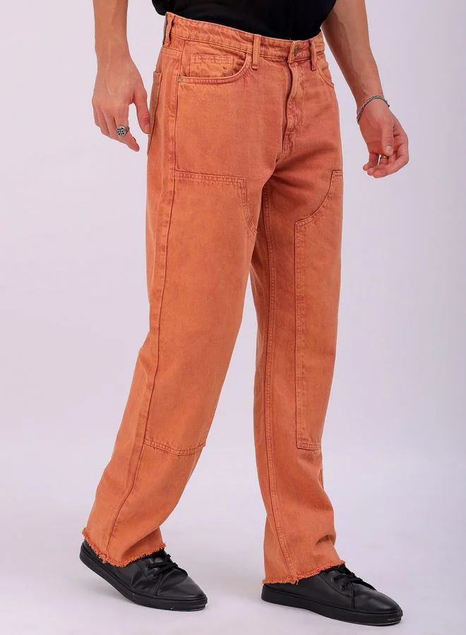 شركة المرآب الهندية Men Relaxed Straight Fit Patched Mid-Rise Jeans