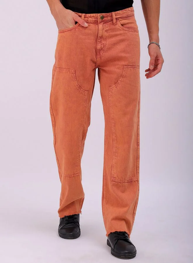 شركة المرآب الهندية Men Relaxed Straight Fit Patched Mid-Rise Jeans