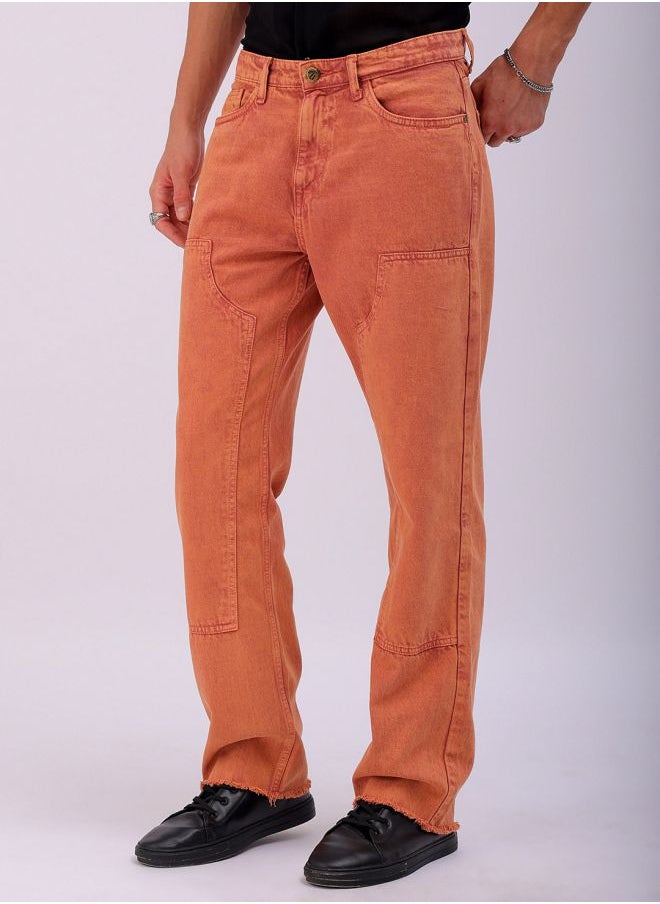 The Indian Garage Co Men Relaxed Straight Fit Patched Mid-Rise Jeans  - Image 3