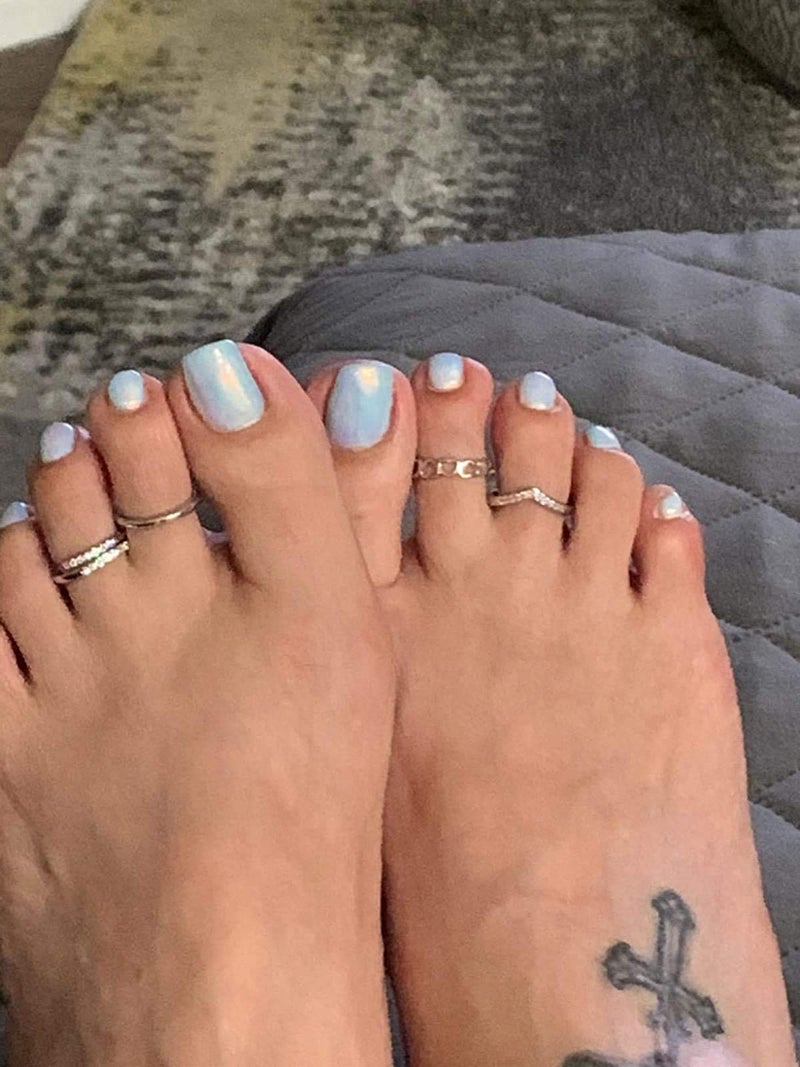 QWALIT خواتم أصابع القدم QWALIT للنساء خواتم أصابع القدم فضية خاتم أصابع القدم للنساء زهرة عقدة بسيطة مفتوحة قابلة للتعديل خواتم أصابع القدم خاتم ذيل الموجة خاتم القدم مجوهرات - Image 3