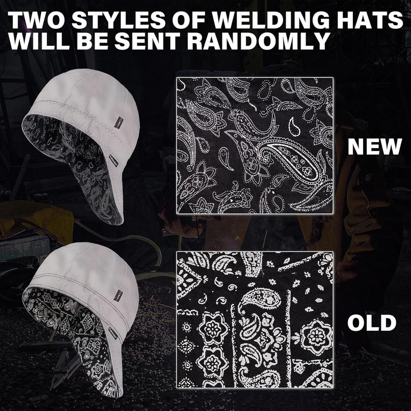 Fullsheild Mens Women's Cotton Welding Cap FR Reversible Welder Caps Hat One Size for Welder Electrician Power Gas Oilfield (US, Alpha, One Size, Grey-1) - Image 3