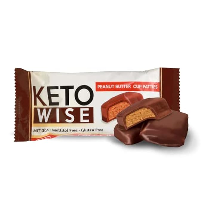 Keto Wise قنابل الدهون كيتو وايز - مصنوعة من الشوكولاتة تحتوي على زيت MCT - وجبة خفيفة منخفضة الدهون، منخفضة الكربوهيدرات وصديقة للكيتو - 10 جرام دهون، 1 جرام كربوهيدرات صافية | كعكات زبدة الفول السوداني، 16 قطعة (عبوة من 1) - Image 3