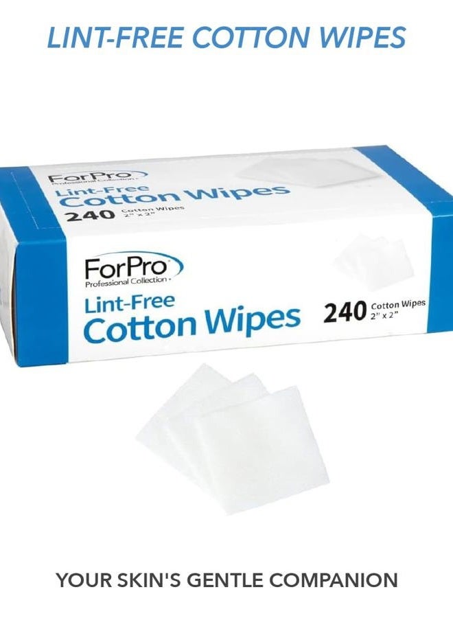 ForPro Professional Collection Lint-Free Cotton Wipes, 100% Pure Cotton Gauze, 2" x 2", White, 240-Count - Image 4