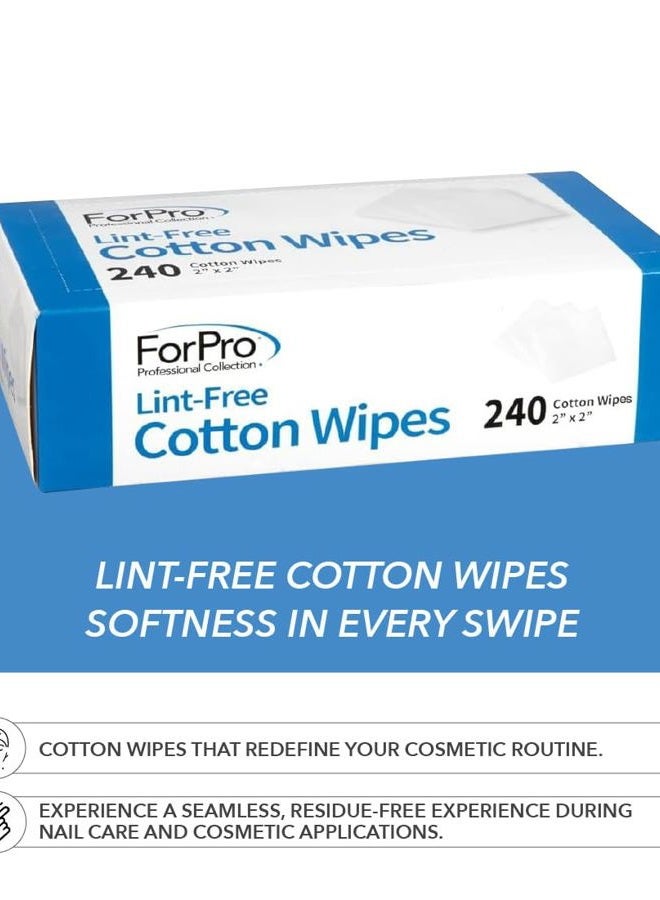 ForPro Professional Collection Lint-Free Cotton Wipes, 100% Pure Cotton Gauze, 2" x 2", White, 240-Count - Image 5