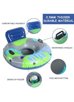 FindUWill Pool Floats Chair 48 Heavy Duty River Tubes Water Floats With Cup Holder Inflatable Pool Floats For Adults Tubes For Floating River  - Image 5