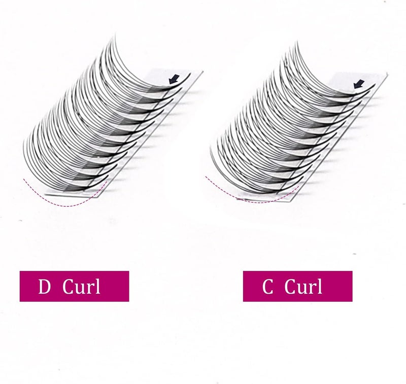 FADLASH Volume Lash Extensions 6D Thickness 0.07mm D Curl 14mm Pointed Base Middle Stem Premade Fans Soft|Optinal 10D|16D Thickness 0.07 0.10mm C D Curl 8-20mm Length (6D-0.07-D, 14mm) Stable inert material - Image 3