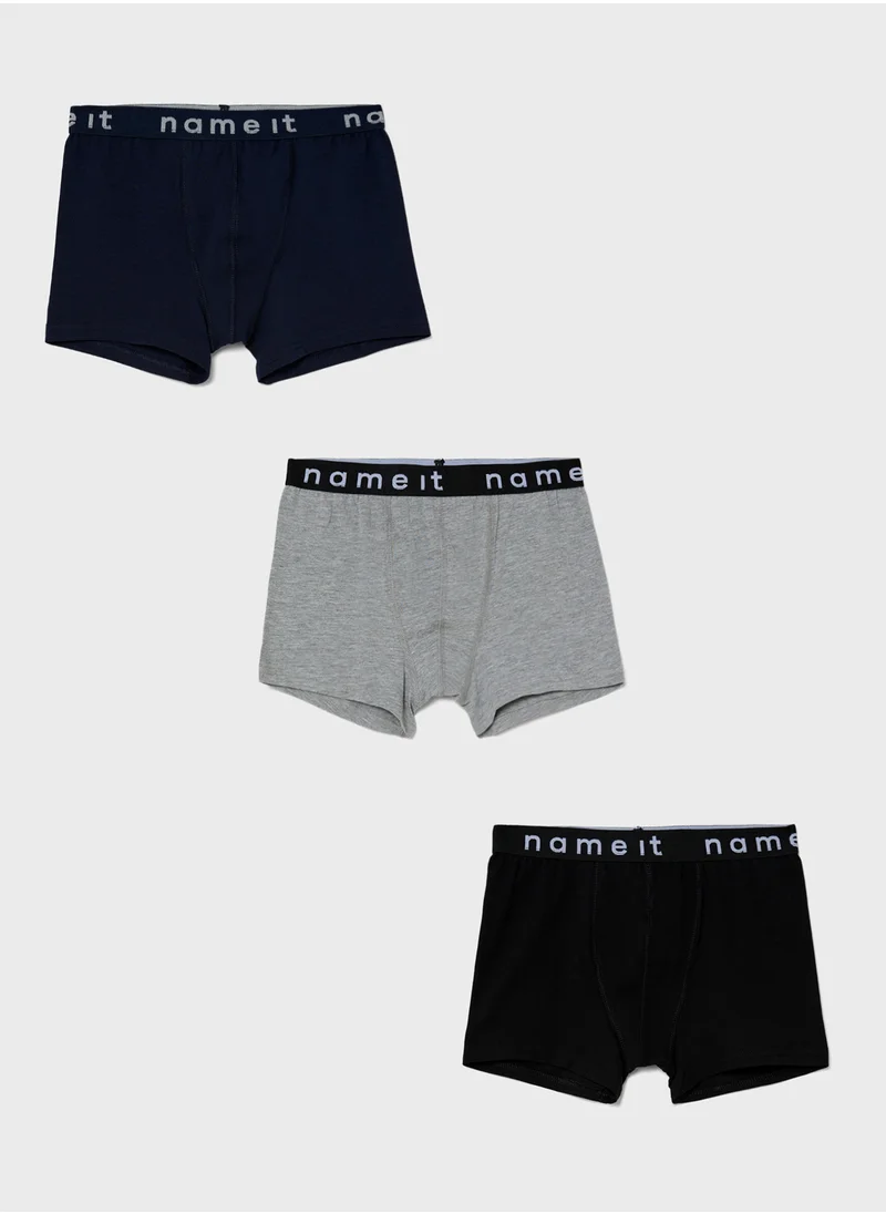 NAME IT Kids 3 Pack Logo Band Briefs