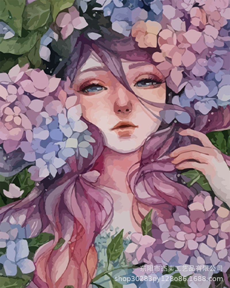 Diy Export Diamond Painting Cartoon Flower Banquet Girl Diamond Embroidery Bedroom Living Room Dot Diamond Handmade 5D - Image 1