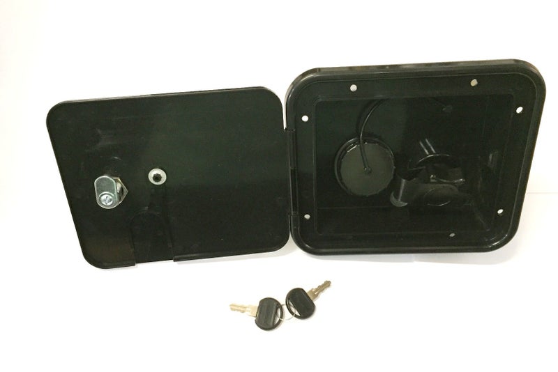 Valterra Black Gravity/City Water Hatch Fill Dish Lock Keys RV Trailer - Image 1