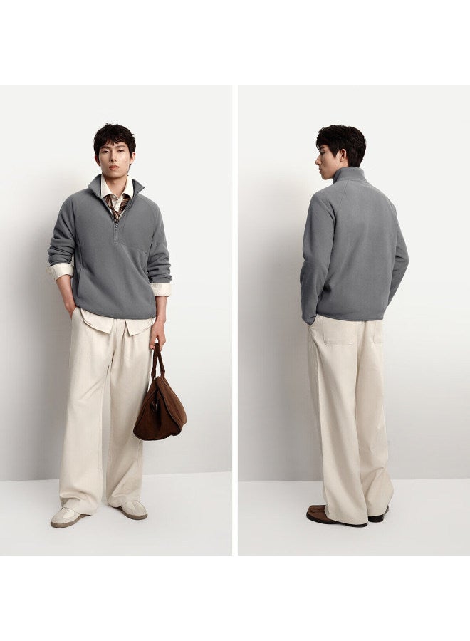 Semir Men's Sweatshirt, Insulated Half-zip Fleece Top, Patchwork Textured Stand Collar, Winter , 109725116101 - Image 3