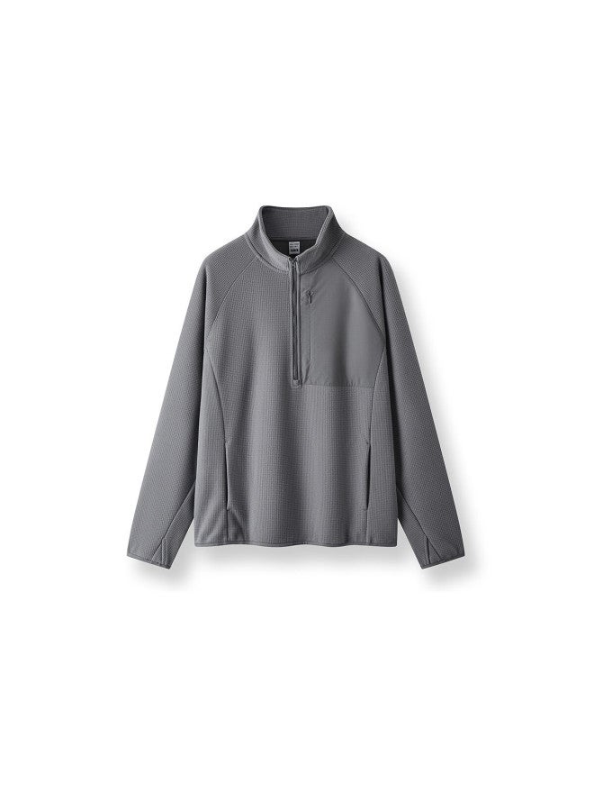 Semir Men's Sweatshirt, Insulated Half-zip Fleece Top, Patchwork Textured Stand Collar, Winter , 109725116101 - Image 5