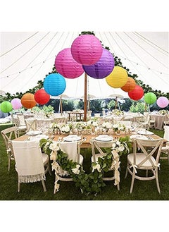 KHAJUL 16-Piece Colorful Paper Lanterns Set, Decorative Round Foldable Lanterns for Ramadan, Wedding, Bridal Shower, Home Decor, Party (Sizes: 4, 6, 8, 10 Inch)  - Image 3