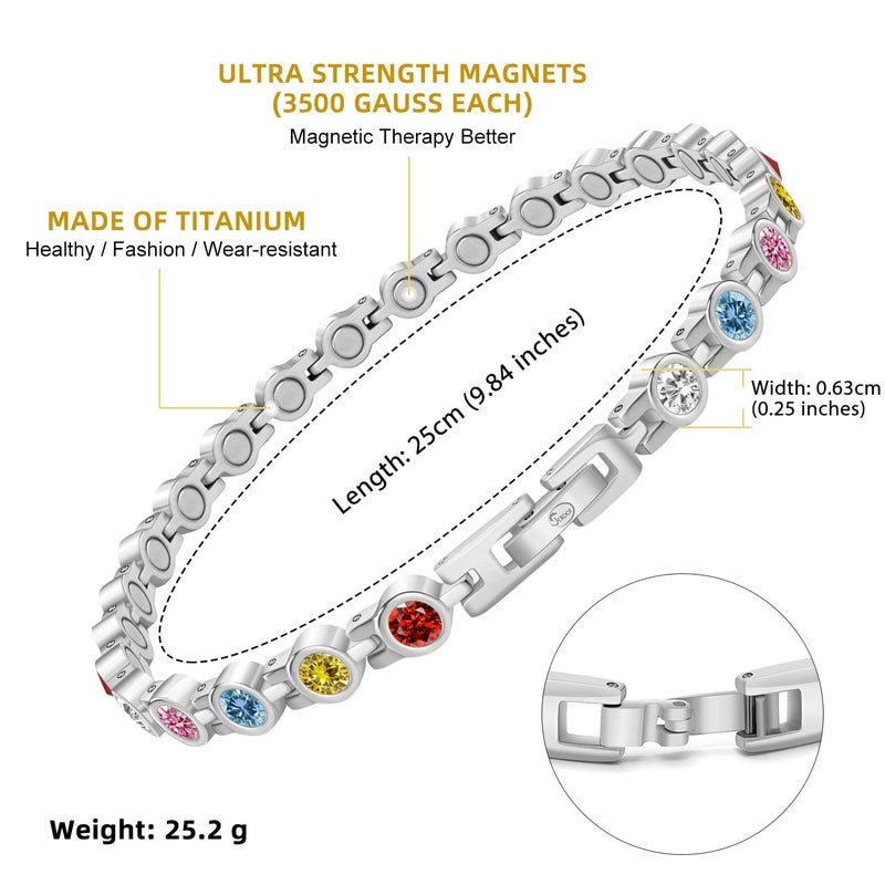 JEROOT Titanium Steel Magnetic Anklets Bracelets for Women, Magnetic Anklet for Women with 3500 Gauss Magnets, Adjustable Women's Anklet for Jewelry Gift - Image 2