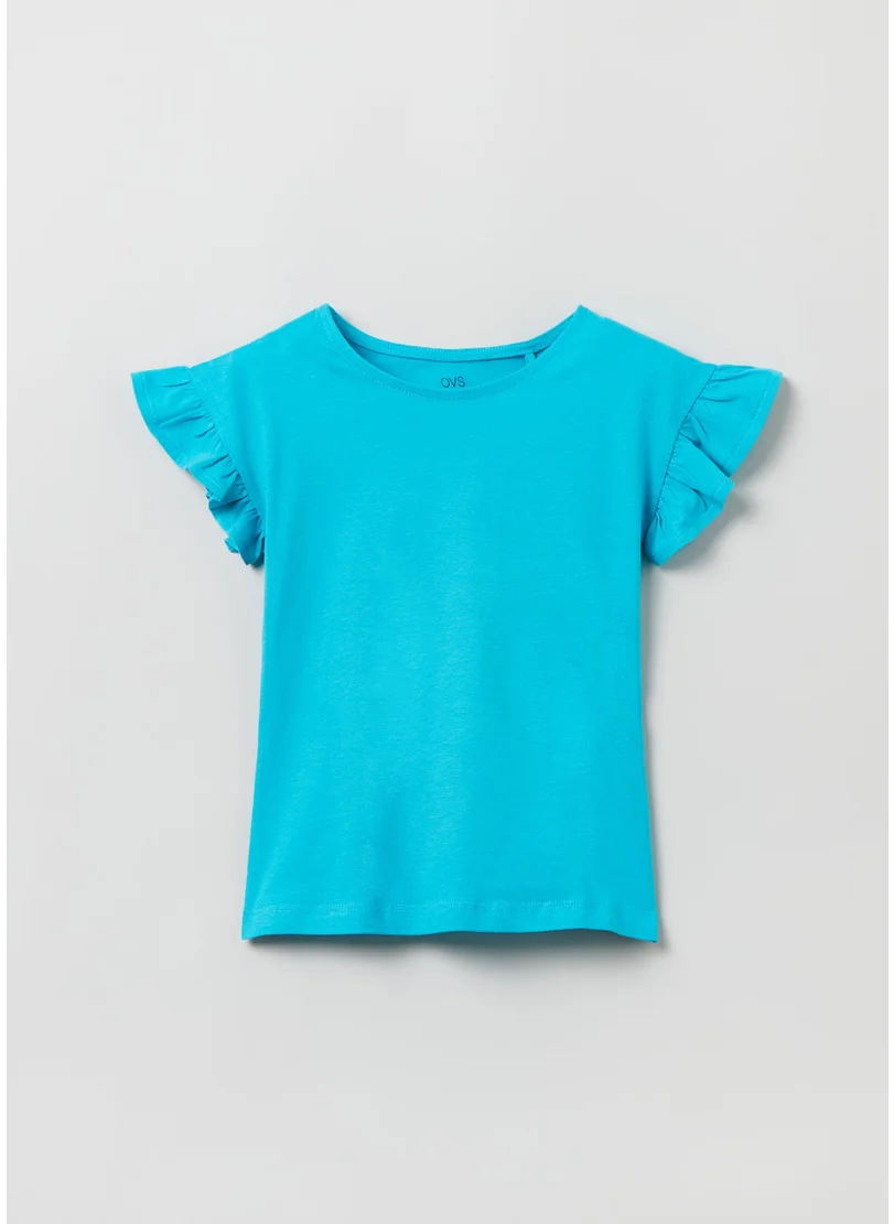 او في اس Ovs Kids Girl Cotton T-Shirt With Flounces