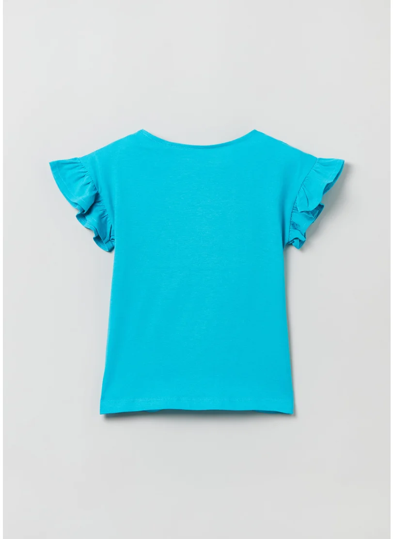 او في اس Ovs Kids Girl Cotton T-Shirt With Flounces