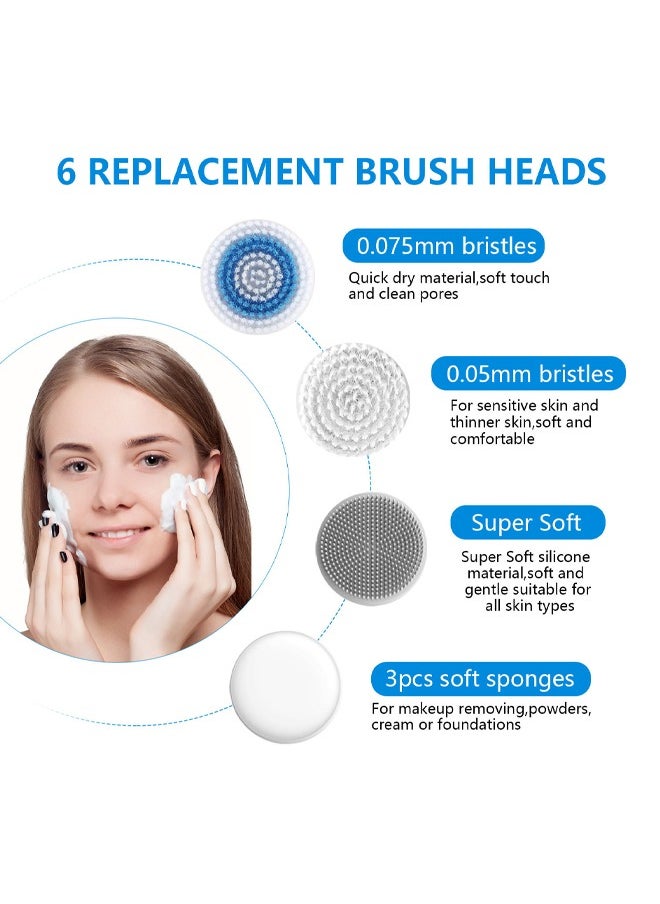 Bukela - Face Brush Facial Brush Sonic Scrubber Electric Face Cleaning Brush Skin Cleanser Machine Electric Facial Cleansing Brush Facial Cleanser Brush Electric, with SONIC & EMS & IONS - Image 1