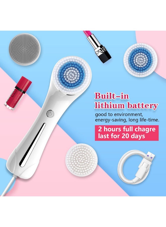 Bukela - Face Brush Facial Brush Sonic Scrubber Electric Face Cleaning Brush Skin Cleanser Machine Electric Facial Cleansing Brush Facial Cleanser Brush Electric, with SONIC & EMS & IONS - Image 1