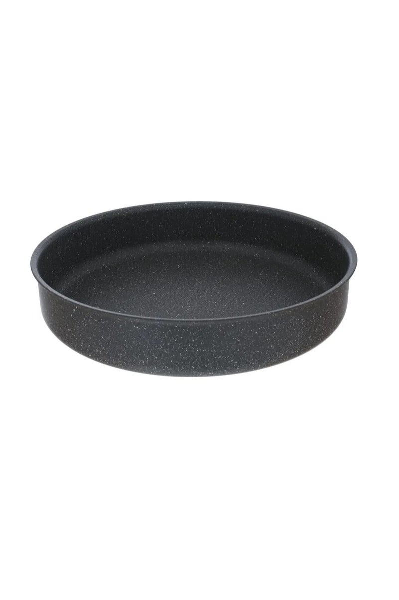 Hascevher Hascevher Granite Oven Trays Set, 3 Pieces, Turkish, Round - Dark Grey - Image 2