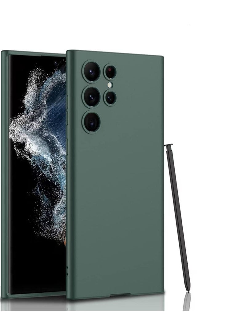 ELTRAZONE ELTERAZONE Compatible for S22 Ultra Case, Skin Touch Silicone Gel Rubber, Soft, Sleek Protection, Slim Fit Full Body Shockproof Protective Phone Cover for Samsung Galaxy S22 Ultra (6.8 Inch) (Green) - Image 1