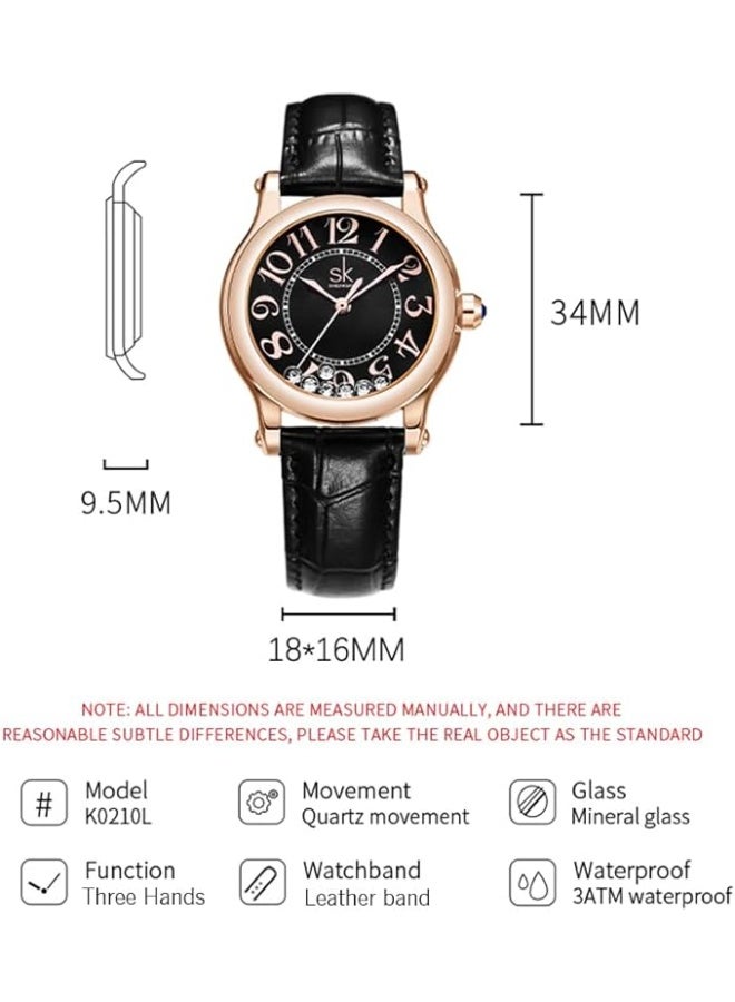 SHENGKE Casual Fashion Women's Watch Easy-to-Read Dial 12-Hour Display Round Case Analog Wrist Watch Soft and Breathable Leather Strap - Image 5
