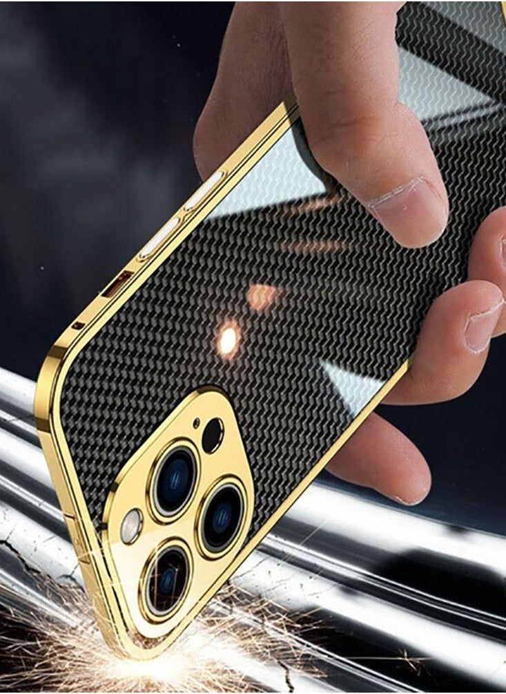 Color Fans Phone Case for iPhone 14 Pro 6.1 inch Protective Shell Gold  - Image 4