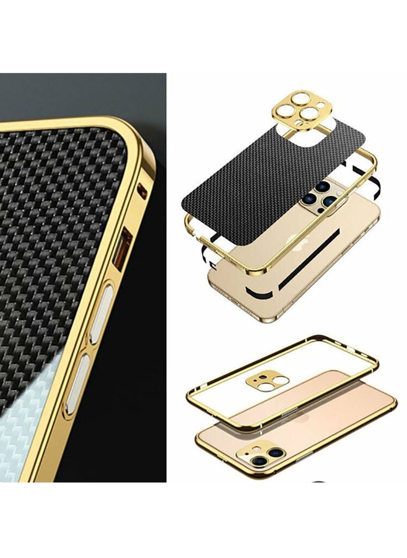 Color Fans Phone Case for iPhone 14 Pro 6.1 inch Protective Shell Gold  - Image 2