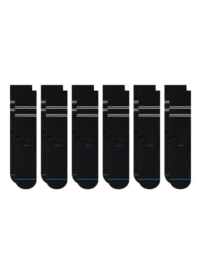 Stance Vital Crew Sock 6-Pack for Men and Women, Black, M - Image 2