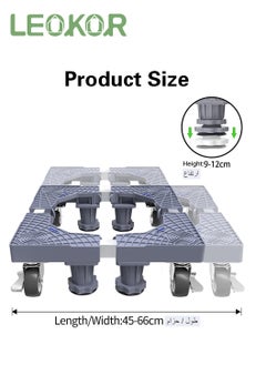 LEOKOR Movable Washing Machine Base Stand, Adjustable Fridge Stand with 4 Locking Wheels, Universal Mobile Base for Dryer, Refrigerator, Furniture and Appliance  - Image 4