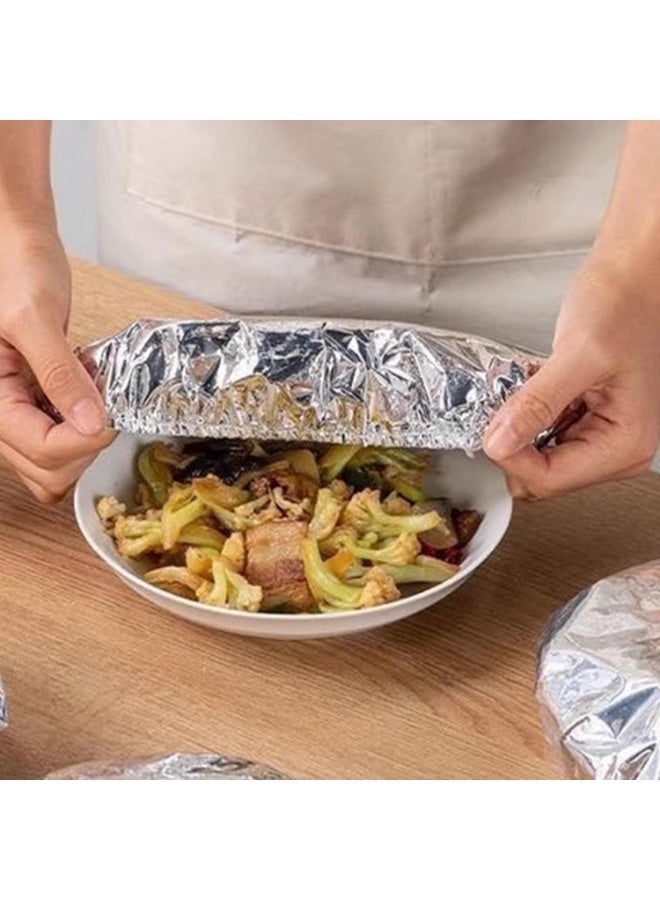 Altheqa Foil Wraps for Food | 50 Piece Reusable Elastic Film,Aluminium Foil Film Insulation Covers,for Fruit Kitchen Bowls Pots Containers Fresh Keeping - Image 4