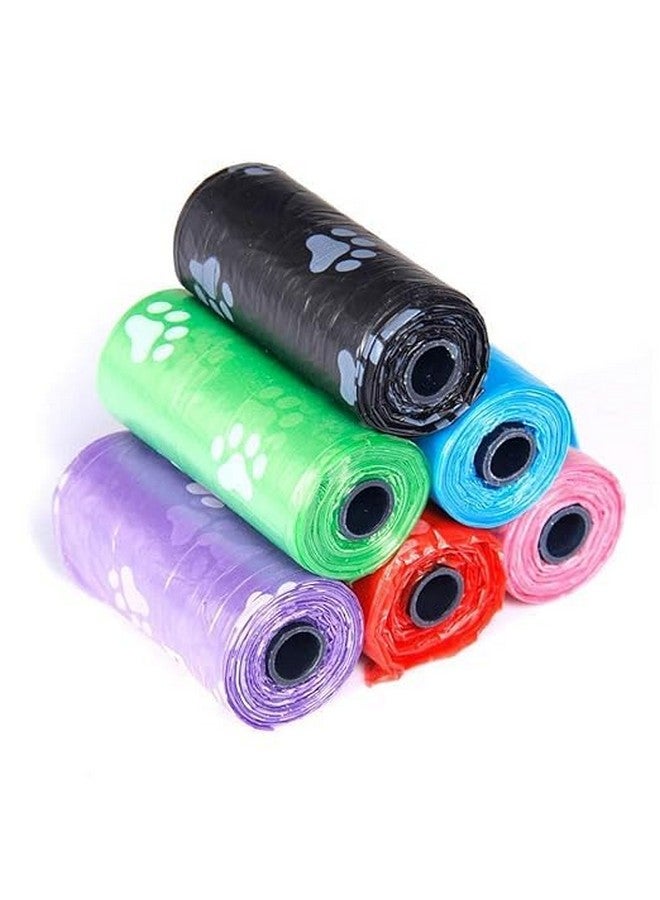 أكياس فضلات الحيوانات الأليفة مطبوعة على شكل مخالب سميكة وقوية للغاية ومقاومة للتسرب من البلاستيك القابل للتحلل البيولوجي 5 لفات في عبوة واحدة أكياس فضلات - متعددة الألوان (75 كيس فضلات) - Image 4