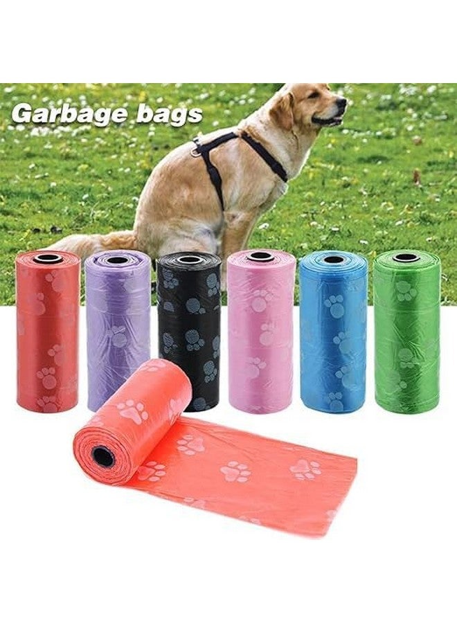 أكياس فضلات الحيوانات الأليفة مطبوعة على شكل مخالب سميكة وقوية للغاية ومقاومة للتسرب من البلاستيك القابل للتحلل البيولوجي 5 لفات في عبوة واحدة أكياس فضلات - متعددة الألوان (75 كيس فضلات) - Image 3
