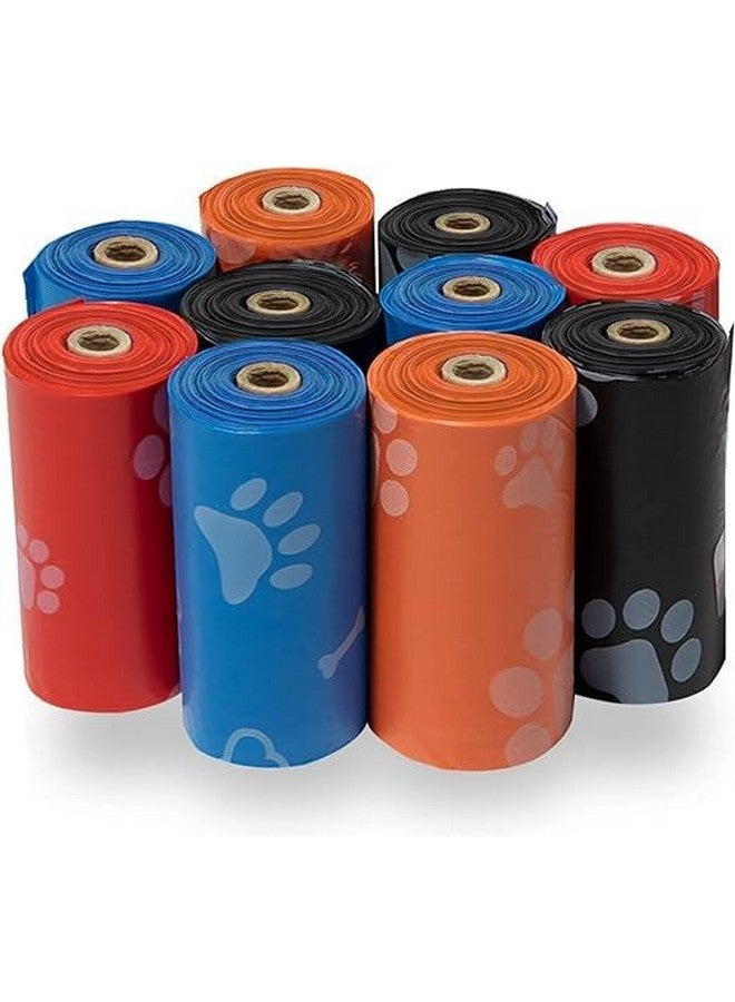 أكياس فضلات الحيوانات الأليفة مطبوعة على شكل مخالب سميكة وقوية للغاية ومقاومة للتسرب من البلاستيك القابل للتحلل البيولوجي 5 لفات في عبوة واحدة أكياس فضلات - متعددة الألوان (75 كيس فضلات) - Image 2