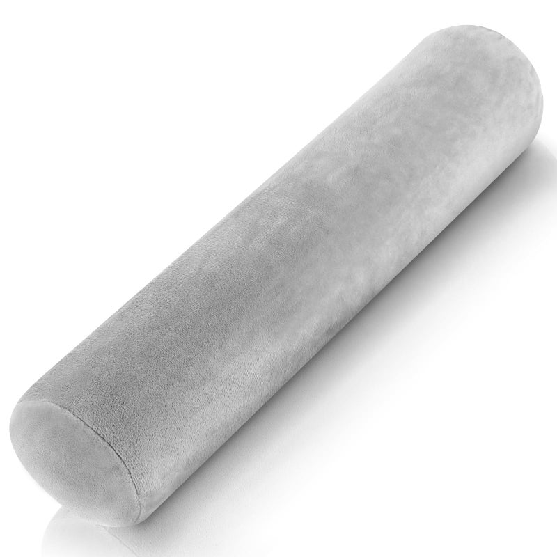 Prasacco غطاء وسادة جسم دائري من براساكو غطاء وسادة بولستر دائري غطاء وسادة جسم كامل غطاء وسادة ناعم مع سحاب لغرفة النوم وغرفة المعيشة 79 × 47 بوصة 20 × 120 سم رمادي