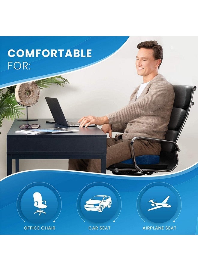 DEBIK® | Coccyx, Tailbone, Sciatica, Lower Back Support and Pain Relief Seat Cushion with Removable Cover Fits Most Desk, Computer Chairs and Car Seats (Blue-Grey) - Image 3