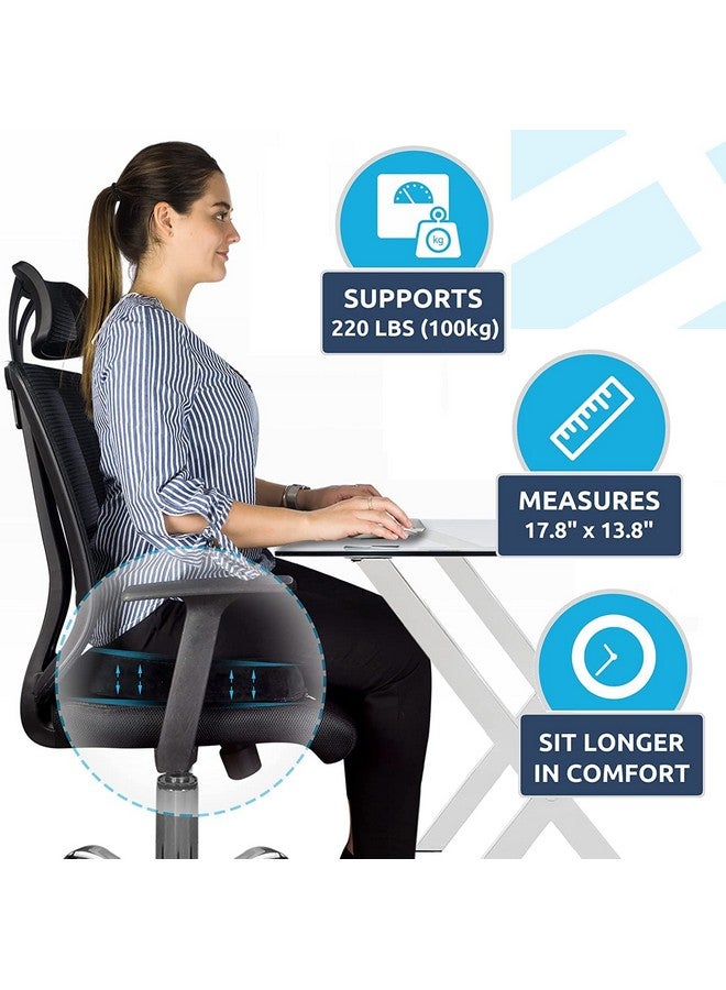 DEBIK® | Coccyx, Tailbone, Sciatica, Lower Back Support and Pain Relief Seat Cushion with Removable Cover Fits Most Desk, Computer Chairs and Car Seats (Blue-Grey) - Image 4