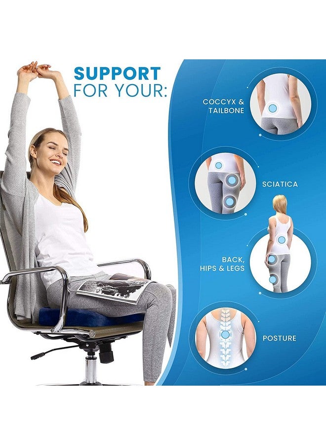 DEBIK® | Coccyx, Tailbone, Sciatica, Lower Back Support and Pain Relief Seat Cushion with Removable Cover Fits Most Desk, Computer Chairs and Car Seats (Blue-Grey) - Image 5