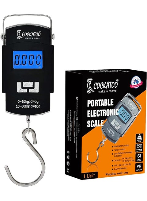 Cockatoo Luggage-Guard Luggage Weighing Scale with Led Screen, Electronic Portable Fishing Hook Type Weighing Scale, Limit-Upto 60 Kg