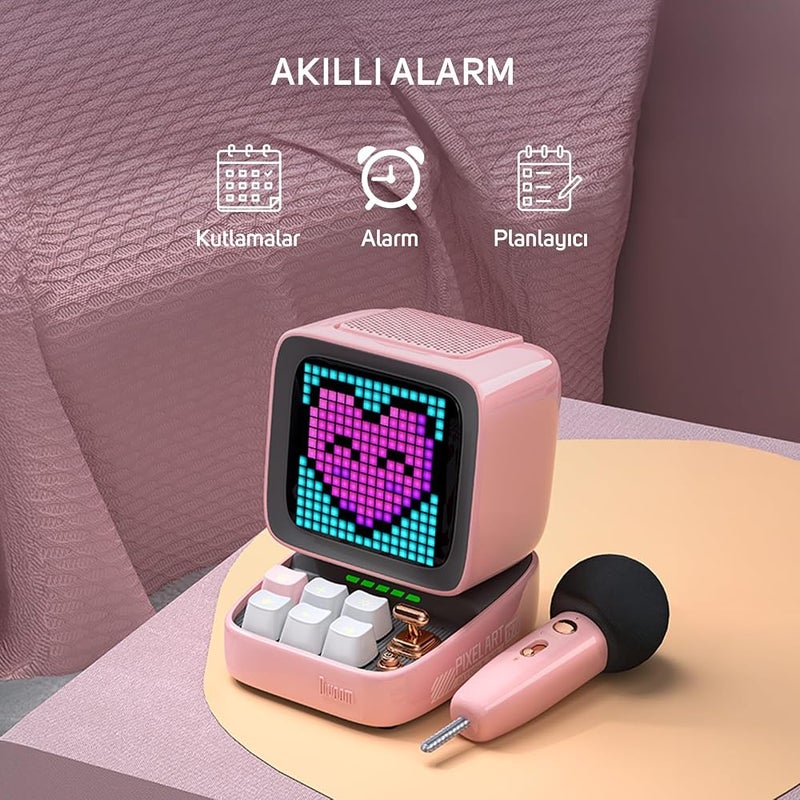 Divoom DitooMic Bluetooth Speaker Microphone Karaoke Function - Pink - Image 4