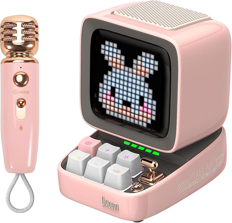 Divoom DitooMic Bluetooth Speaker Microphone Karaoke Function - Pink - Image 1