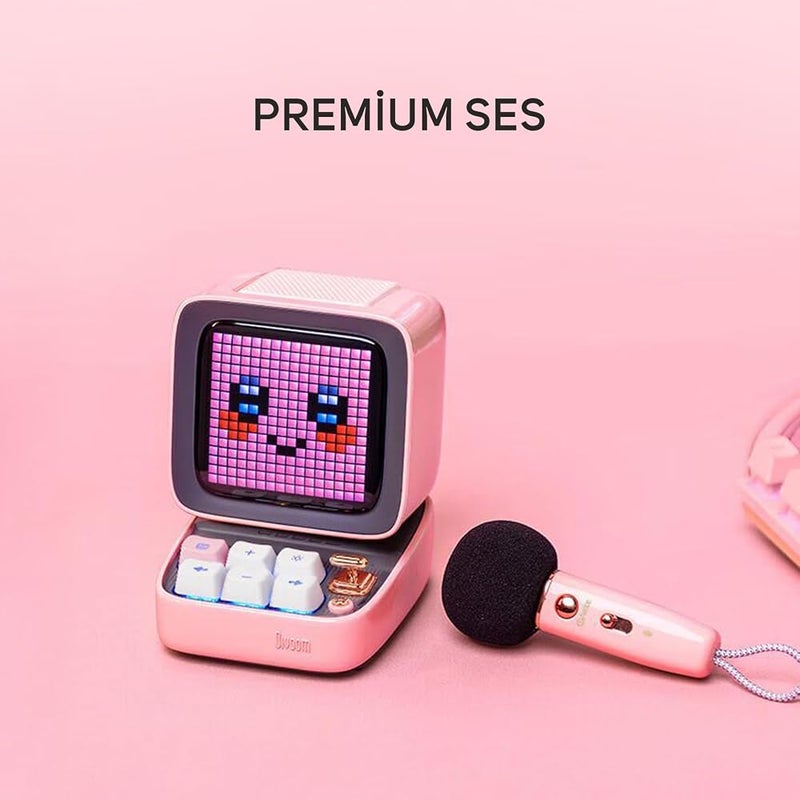 Divoom DitooMic Bluetooth Speaker Microphone Karaoke Function - Pink - Image 2