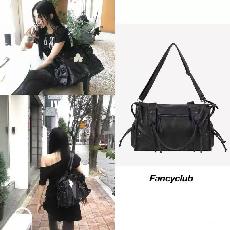 FANCY CLUB Vintage Studded Tote Shoulder Bag - Image 3