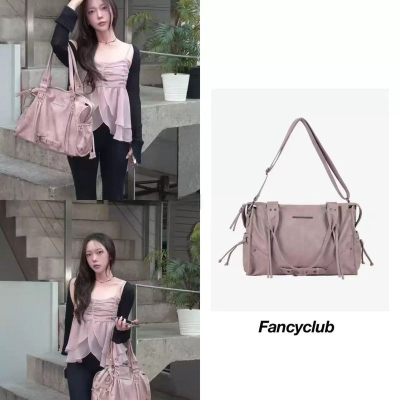 FANCY CLUB Vintage Studded Tote Shoulder Bag - Image 1