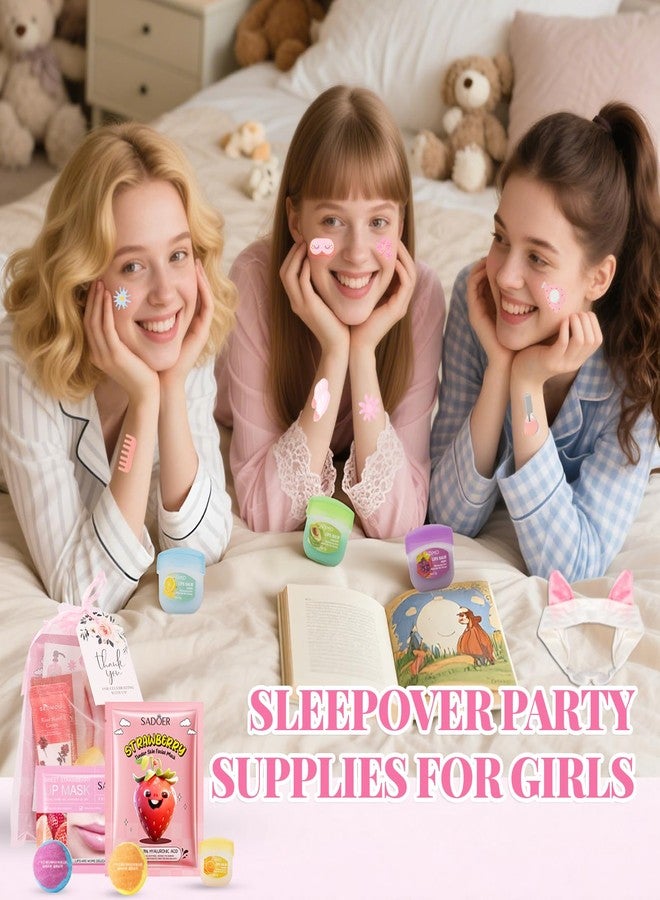 MUREND 90PCS Spa Party Supplies for Girls, Sleepover Party Supplies for Girls, Skincare Set, Include Sleepover Party Temporary Tattoos, Face & Lip Mask, Foot Bath Bombs, Hand Cream, Spa Party Favors - Image 5