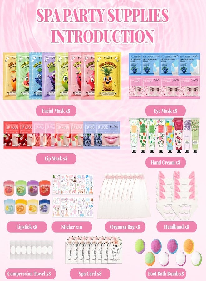 MUREND 90PCS Spa Party Supplies for Girls, Sleepover Party Supplies for Girls, Skincare Set, Include Sleepover Party Temporary Tattoos, Face & Lip Mask, Foot Bath Bombs, Hand Cream, Spa Party Favors - Image 2