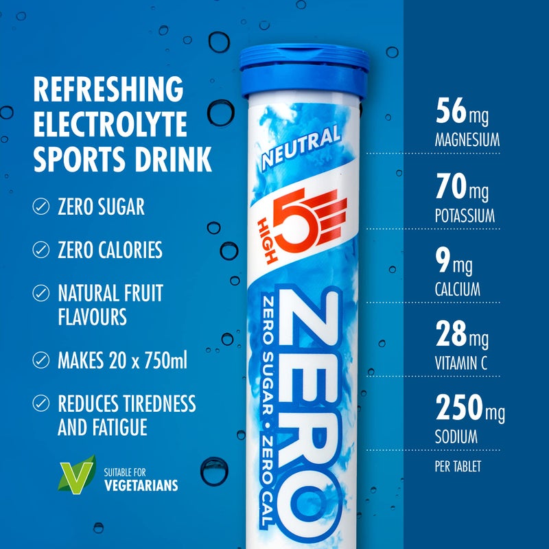 High5 ZERO Electrolyte Tablet - Hydration Tablets Enhanced with Vitamin C - 0 Calories & Sugar Free - Boost Hydration, Performance & Wellness - Neutral, 20 Tablets (20x, Pack of 1) - Image 3