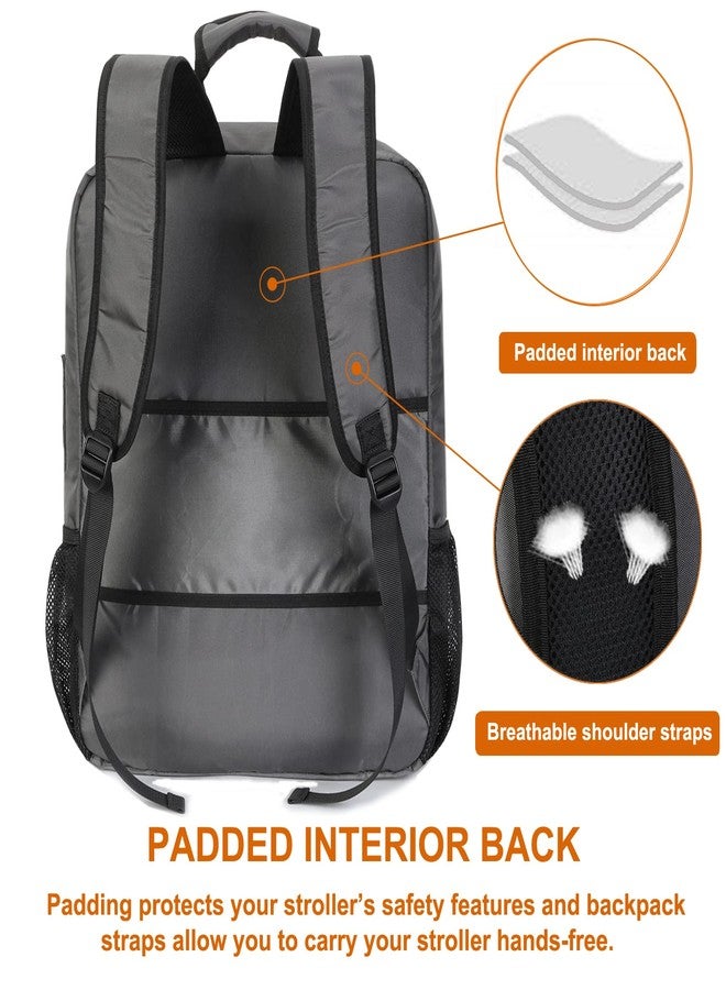 Mactso Stroller Travel Bag Compatible with GB Pockit and GB Pockit Air Plus All Terrain, Lightweight Stroller Travel Backpack for Airplane (Grey, M) - Image 3