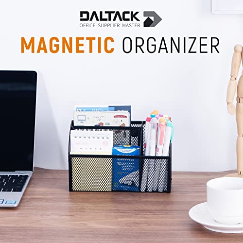 DALTACK Magnetic Pencil Holder Magnetic Shelf for the Whiteboard 3-Grid Mesh Magnetic Pen Holder for Refrigerator Magnetic Organizer Locker Accessories Organizer for Home, School and Office, Black - Image 2