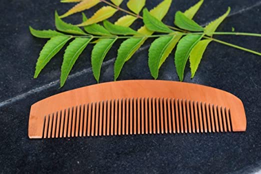 Neotea Neem Wooden Comb | Comb for Hair Growth for Men & Women, Dandruff Control, Frizz-Free Shine | Unisex Beard & Hair Styling | Kachi Neem Wood, Wide & Fine Tooth, Suited For All Hair Types pack of 1 - Image 4